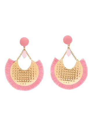 Patterned Round Dangle Earrings 