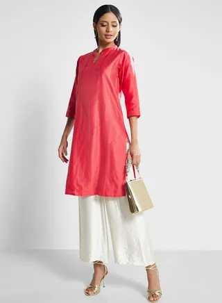 V-Neck Knitted Kurti 