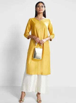 Embroidered Sleeve Kurti 