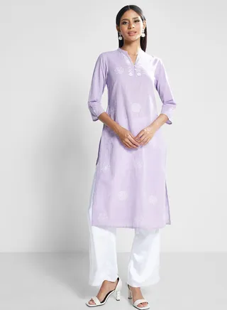 V-Neck Printed Kurti 