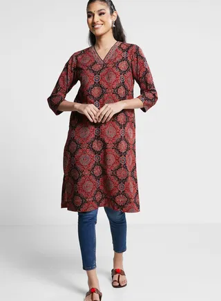 Printed Knee Length Kurti 