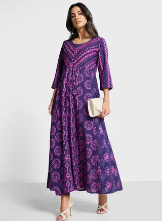 Embroidered Front Slit Kurti With Pant 