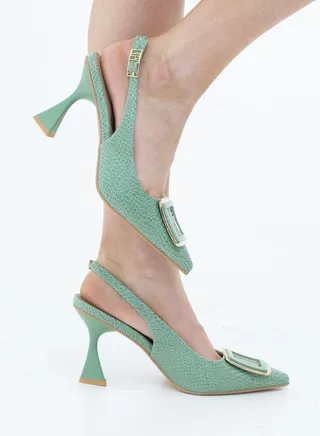 Arabia snake skin pointy square heel avo 