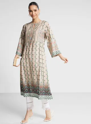 Flare Sleeve Printed Kurti 