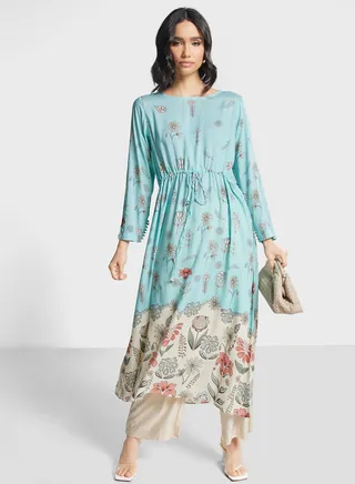 Floral Tie Detail Kurti 