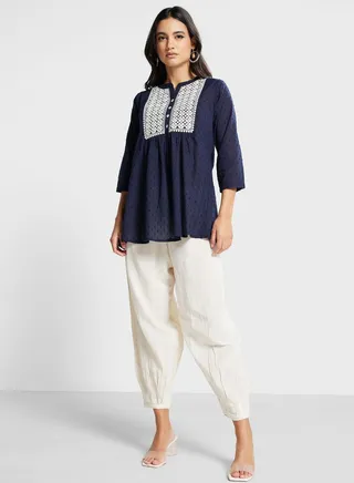 Embroidered Knitted Kurti 