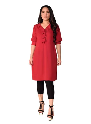 Cascade Tunic Kurta Crimson 