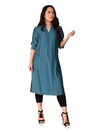Classic Straight Kurta Teal 