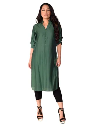 Classic Straight Kurta Emerald Green 