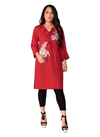 Cascade Tunic Kurta Crimson 