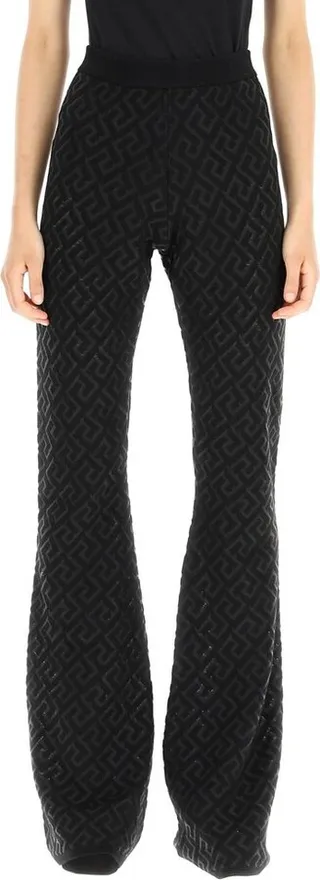 Versace High Waist La Greca Knit Trousers
