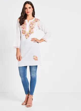 Handmade Embroidered Kurta Multicolour 