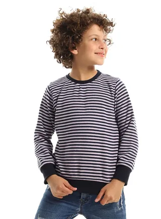 Unisex Striped Round Sweatshirt 