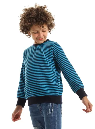 Unisex Striped Round Sweatshirt 