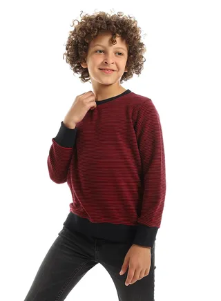 Unisex Striped Round Sweatshirt 