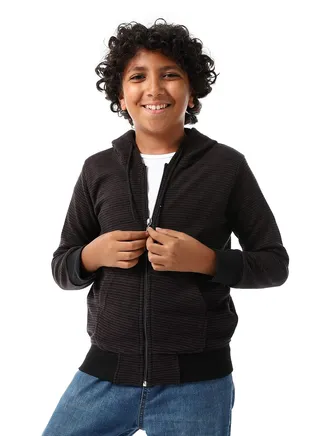 Striped Boys Hoodie With Zipper 