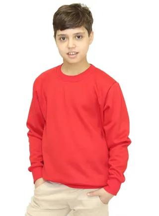Basic Sweatshirt Melton Cotton For Kids - Red 