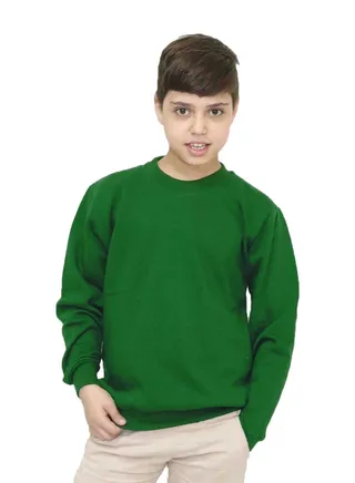 Basic Sweatshirt Melton Cotton For Kids - Green 