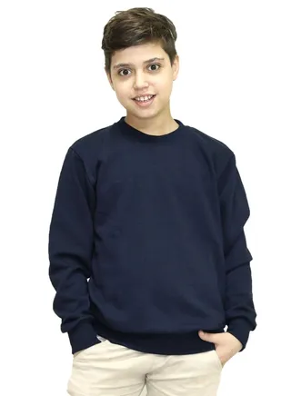 Basic Sweatshirt Melton Cotton For Kids - Blue 