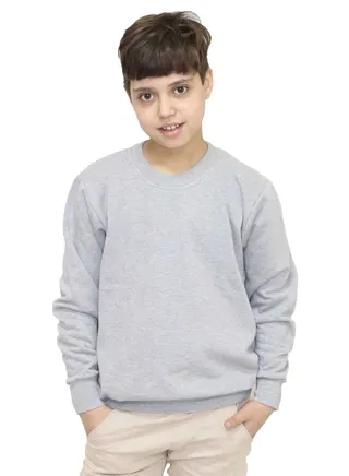 Basic Sweatshirt Melton Cotton For Kids - Grey 