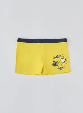 Kids Fishs Print Swim Shorts 