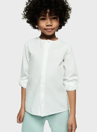 Kids Mao Collar Shirt 