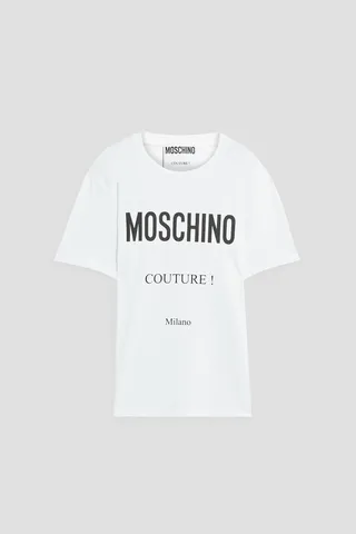 Printed cotton-blend jersey T-shirt