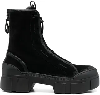 Chunky Suede Lace-Up Boots