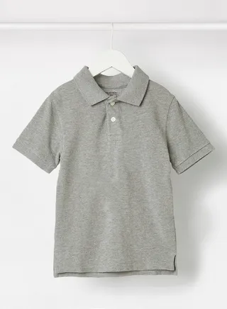 Boys Basic Cotton Polo Grey 
