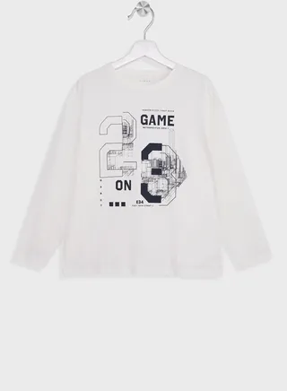 Kids Slogan Graphic T-Shirt 