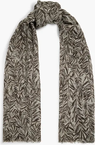 Printed linen-gauze scarf