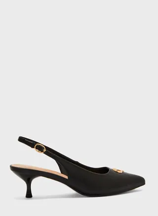 Sling Back Low Heel Pumps 