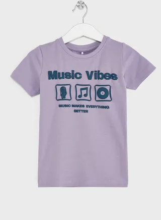 Kids Music Vibes Crew Neck T-Shirt 