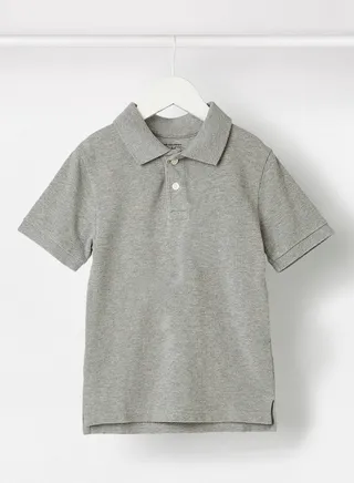 Boys Basic Cotton Polo Light Grey 