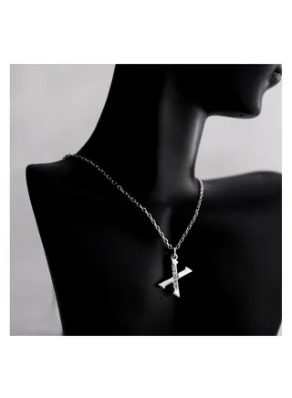 A unique silver women's chain with a letter pendant design X 