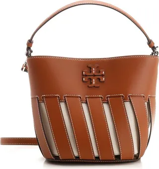 Tory Burch McGraw Cut-Out Small Bucket Bag