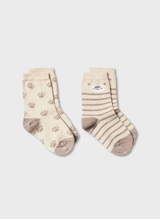 Infant 2 Pack Assorted Crew Socks 