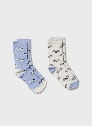 Kids 2 Pack Assorted Crew Socks 