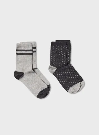 Kids 2 Pack Assorted Crew Socks 