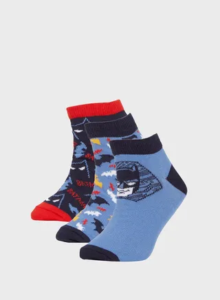 Boy Batman Licensed Cotton 3 Pack Short Socks 