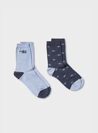 Kids 2 Pack Assorted Crew Socks 