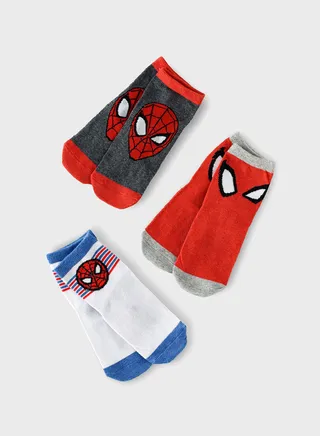 Kids 3 Pack Spiderman Crew Socks 