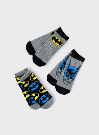 Kids 3 Pack Batman Crew Socks 