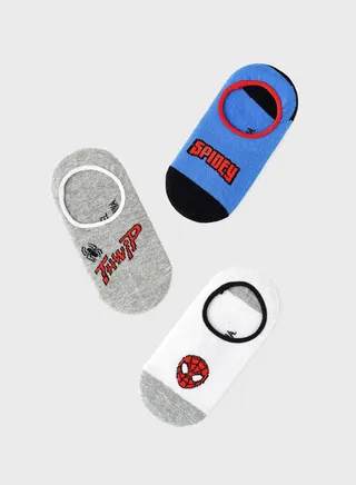 Kids 3 Pack Spiderman No Show Socks 