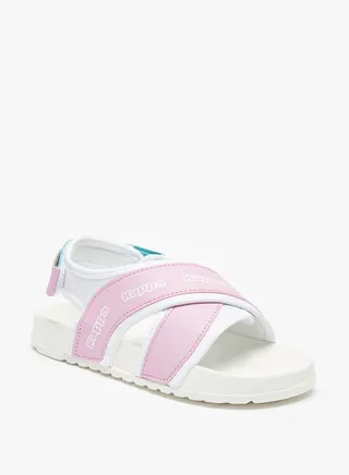 Girls Logo Print Cross Strap Sandals 
