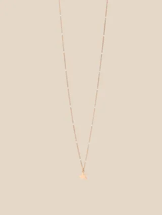 Dodo mini starfish necklace in rose gold and rhodium-plated white gold