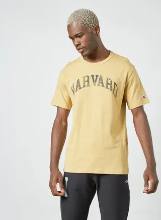College Print T-Shirt Beige 
