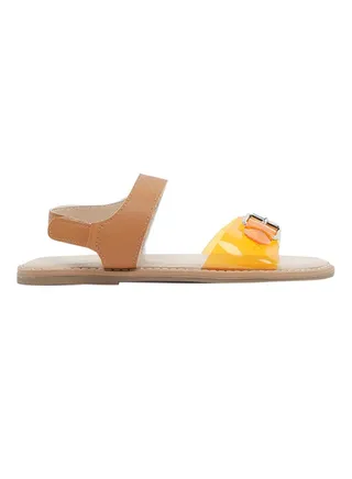 Infant Girls Buckle Detail Sandals Yellow/Brown 