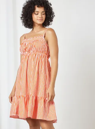 Striped Camisole Nightdress Orange 
