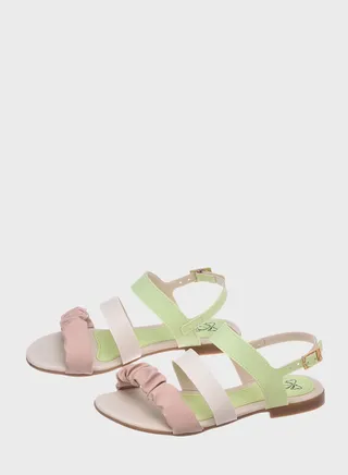 Kids Velcro Back Striped Sandals 